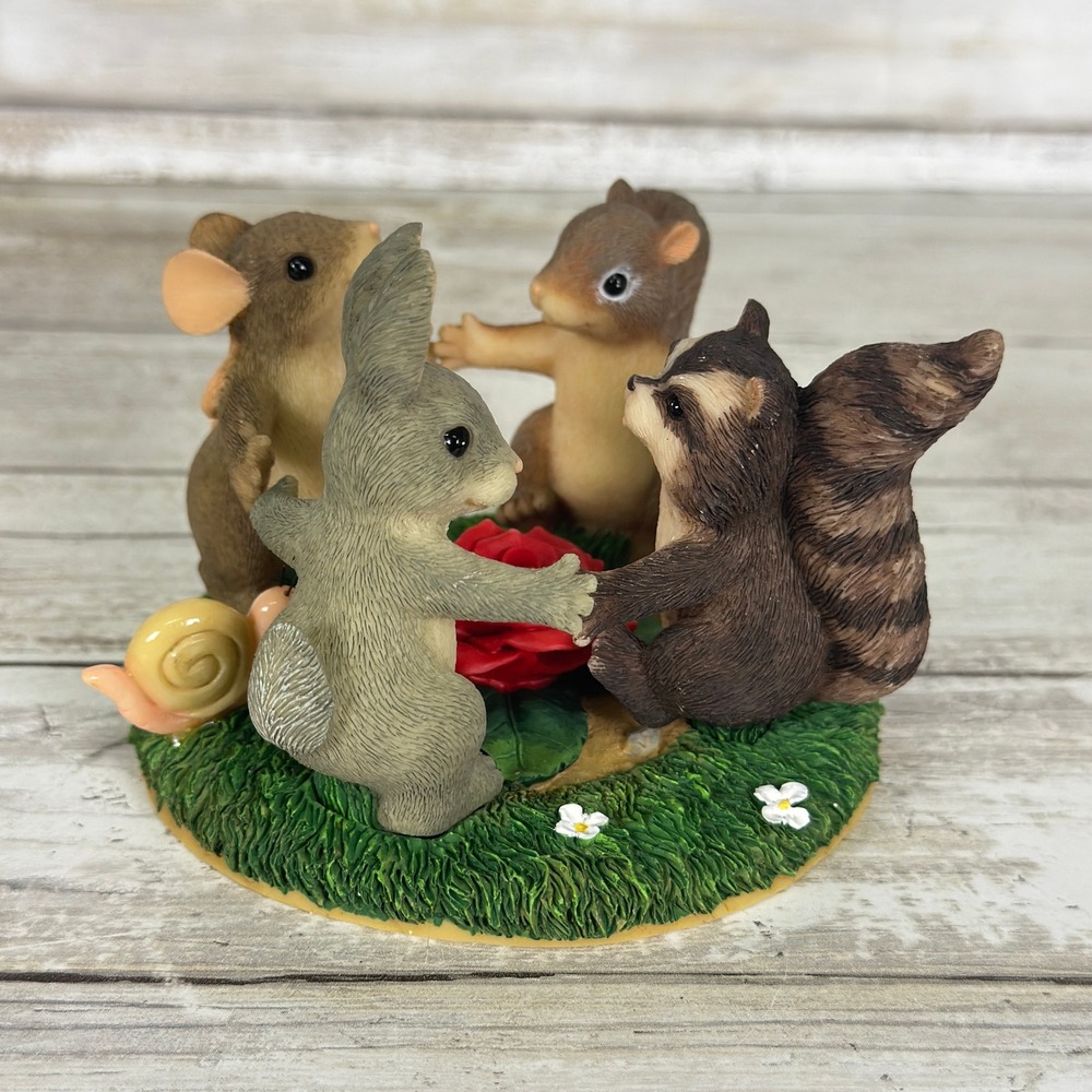 Fitz and Floyd Charming Tails Ring Around The Rosie Figurine 97/15 with Box